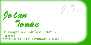 jolan tompe business card